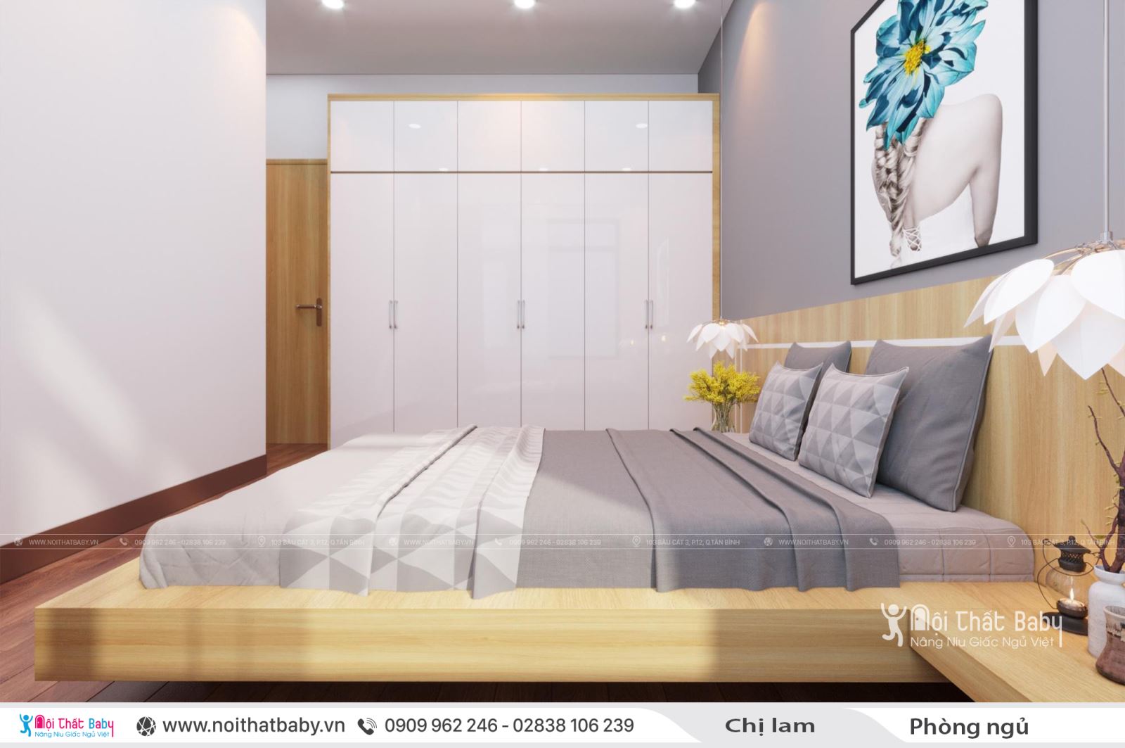 Mẫu thiết kế nội thất căn hộ chung cư hiện đại tại Emerald Celadon City 74m2